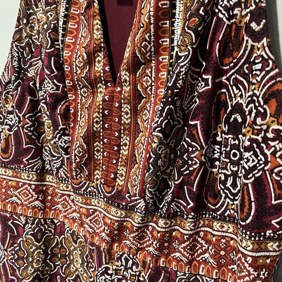 Rabbit Rabbit Rabbit Dress Women’s 10 Red Orange Geometric Sleeveless Maxi - Picture 4 of 9